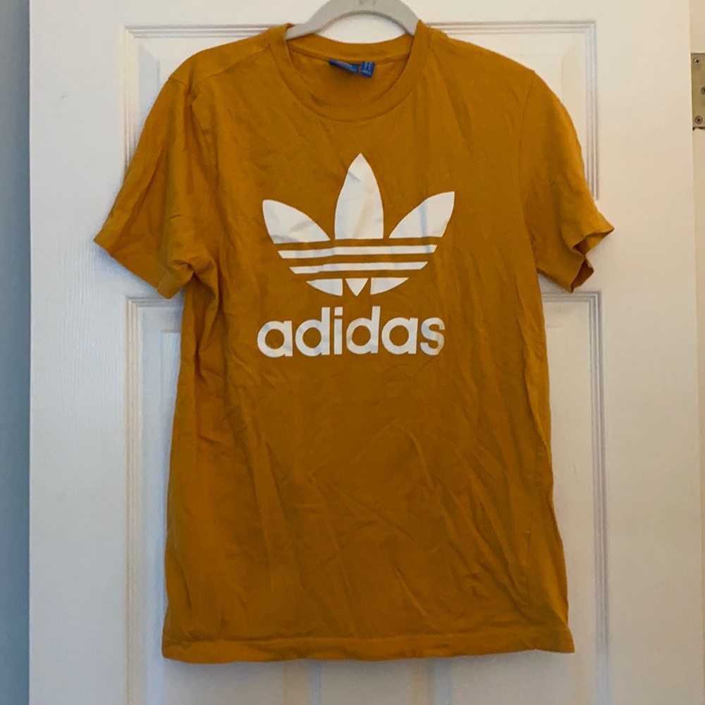 ADIDAS mustard yellow tshirt